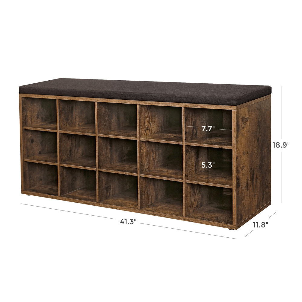 Shoe Bench Storage Bench - Wood and Foam