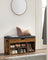 3 Compartments Shoe Bench - Chipboard and Foam - Rustic Brown