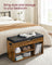 3 Compartments Shoe Bench - Chipboard and Foam - Rustic Brown