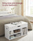 Shoe Bench - Chipboard - White - with Cushion 3 Compartments