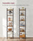 6-Tier Bookshelf - Wood and Steel - Rustic Brown and Ink Black