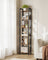 6-Tier Bookshelf - Wood and Steel - Rustic Brown and Ink Black