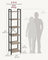 6-Tier Bookshelf, , Heather - Wood and Steel - Greige and Ink Black