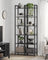 6-Tier Bookshelf, , Black - Particleboard and Steel - Ebony Black