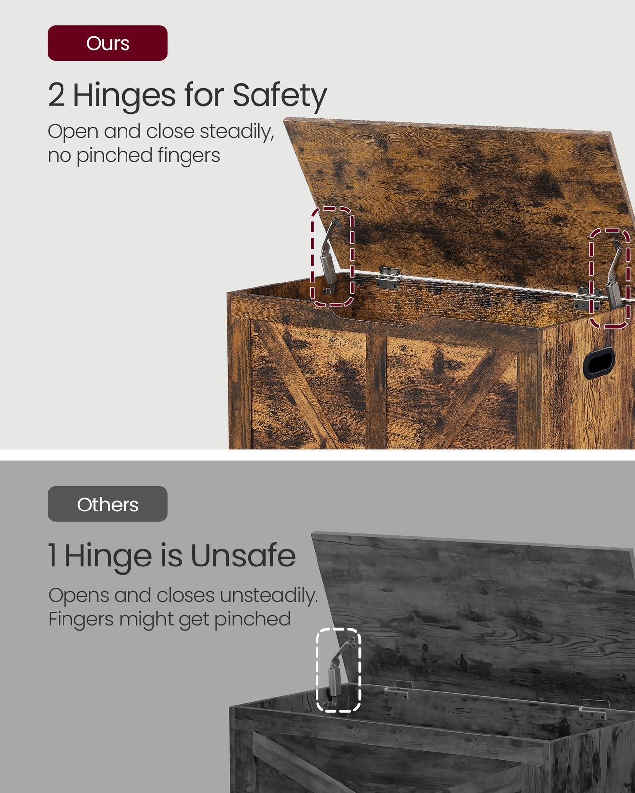 Rustic Brown Storage Chest - Particleboard - Rustic Brown