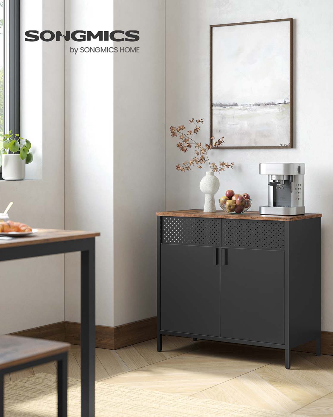 Double-Door Floor Cabinet - Particleboard - Rustic Brown