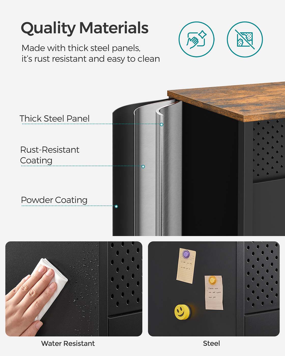 Double-Door Floor Cabinet - Particleboard - Rustic Brown