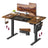 Electric Height Adjustable Standing Desk - Steel and Wood - Rustic Brown and Black - with Memory Settings