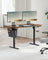 Electric Height Adjustable Standing Desk - Steel and Wood - Rustic Brown and Black - with Memory Settings