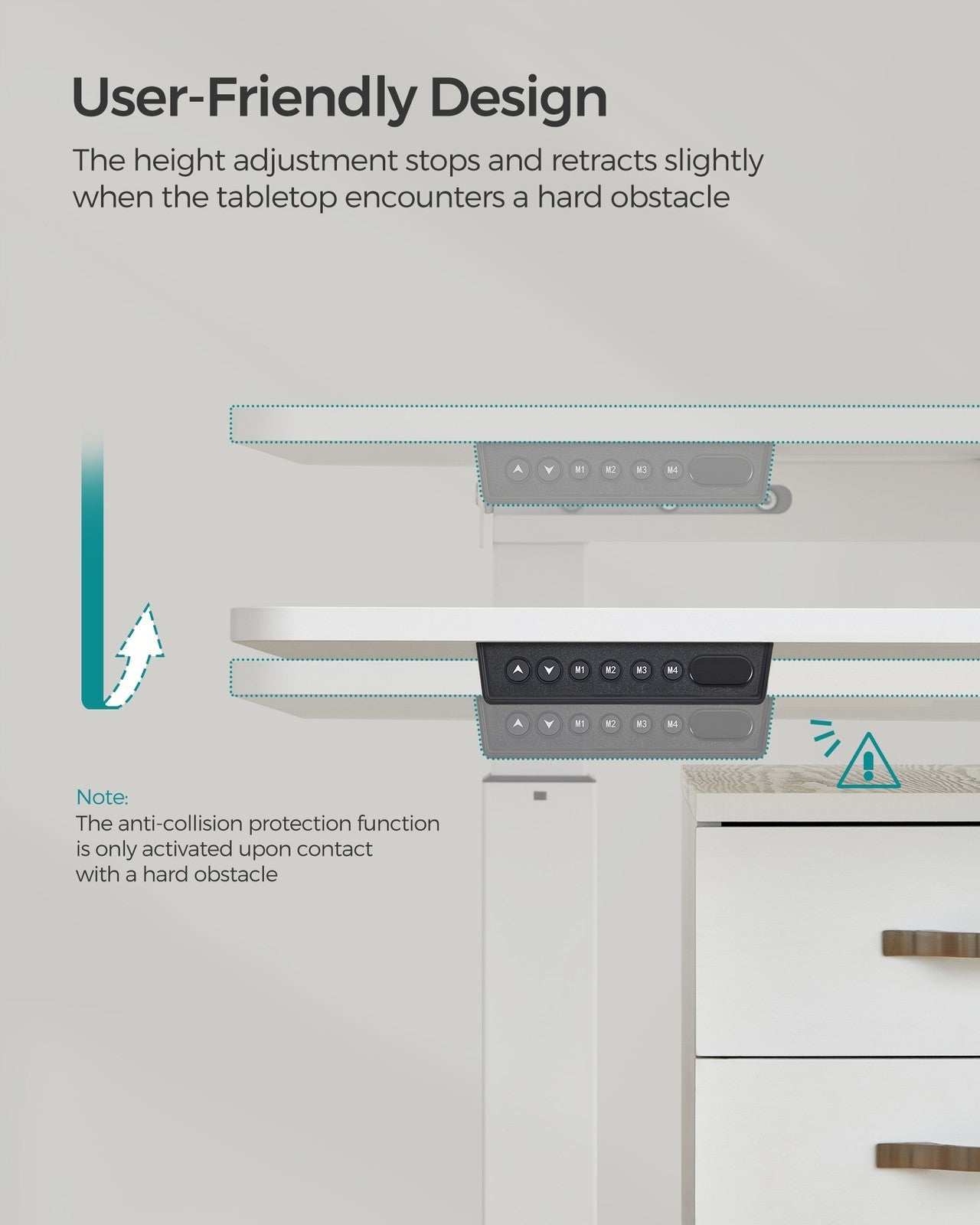 Height Adjustable Desk - Steel and Wood