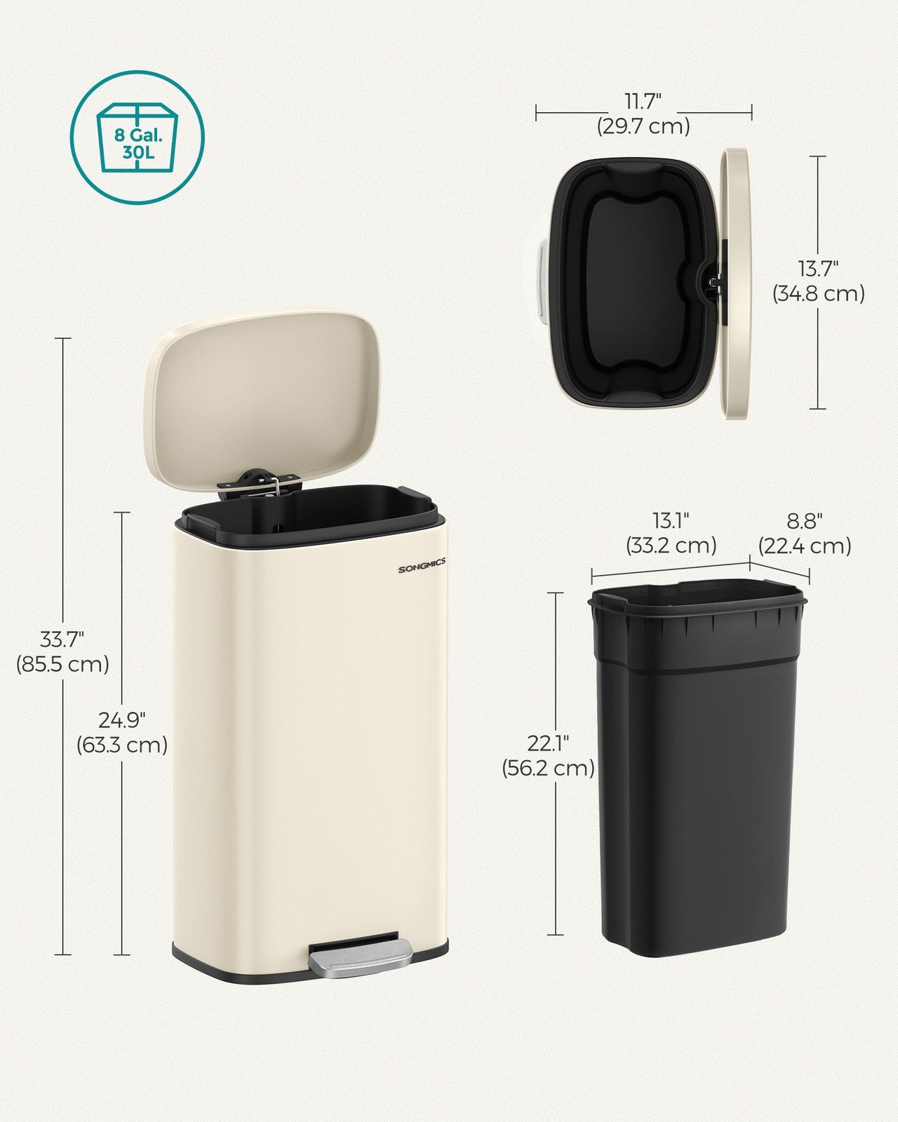 Steel Pedal Kitchen Bin