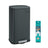 Pedal Trash Can - Powder Coated Steel Bin - Smoky