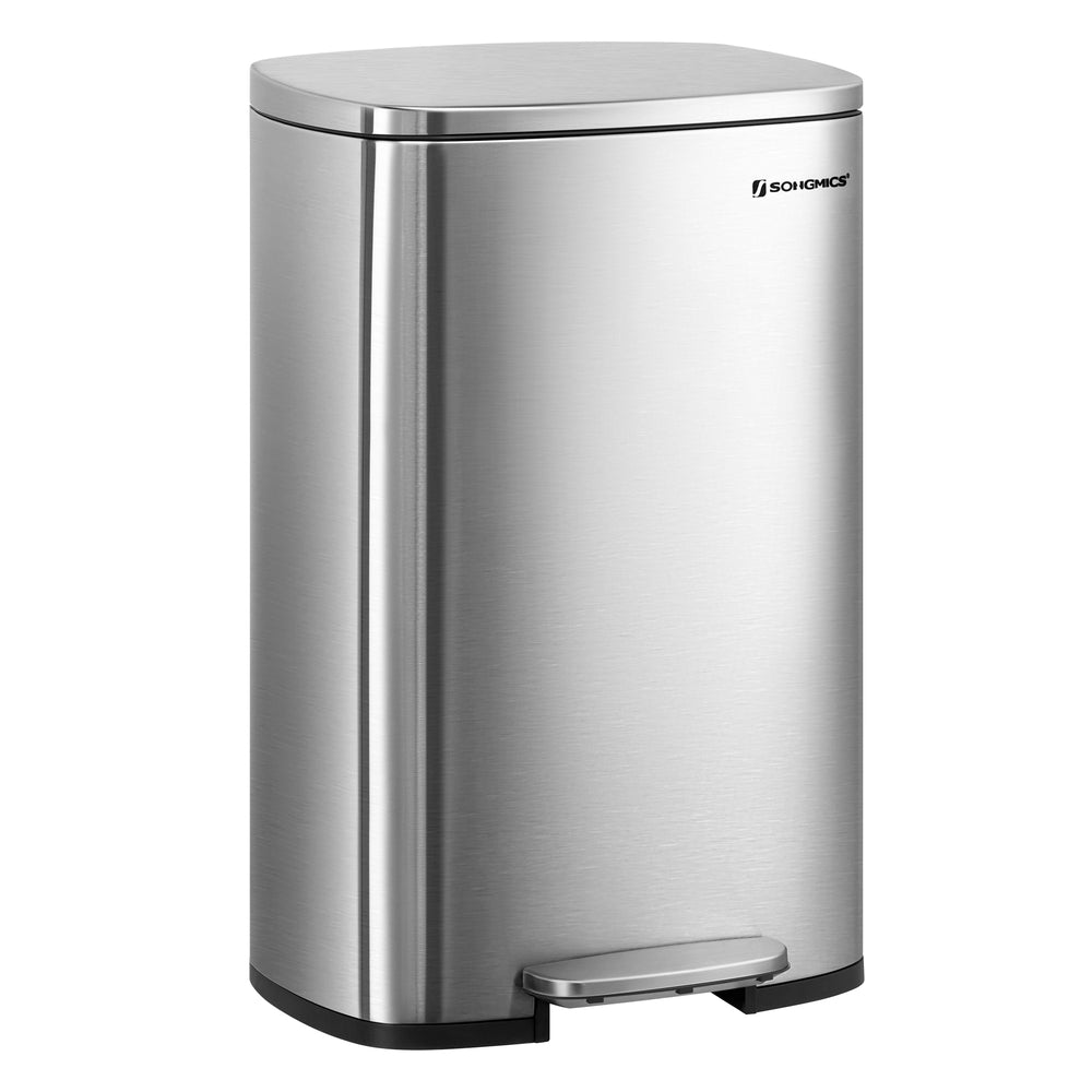 Kitchen Bin - Steel Bin and Plastic Inner Bucket - Silver