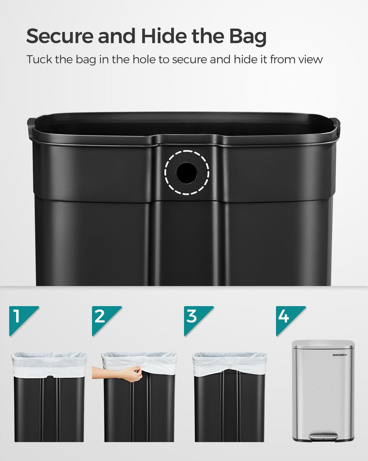 Kitchen Bin - Steel Bin and Plastic Inner Bucket