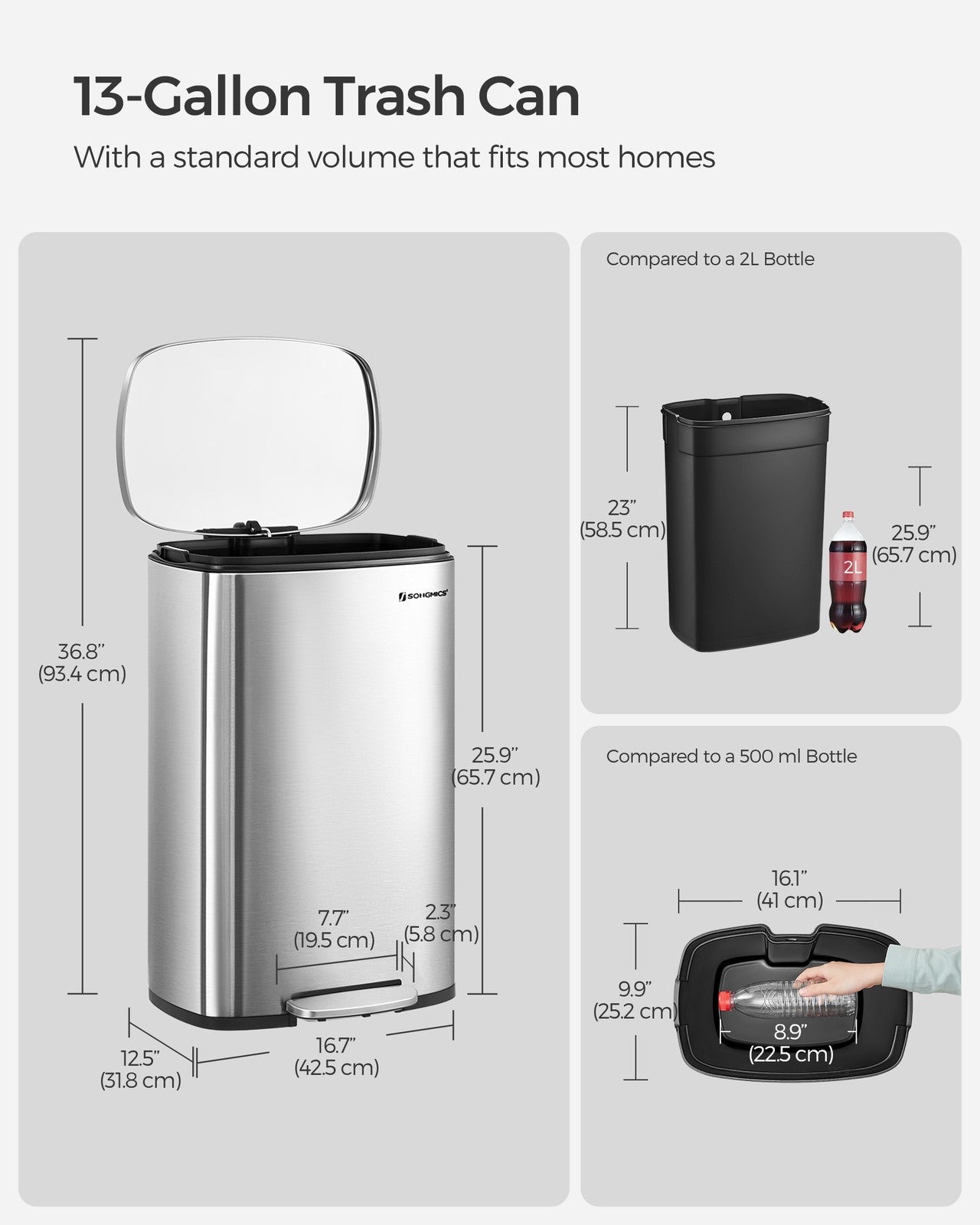 Kitchen Bin - Steel Bin and Plastic Inner Bucket