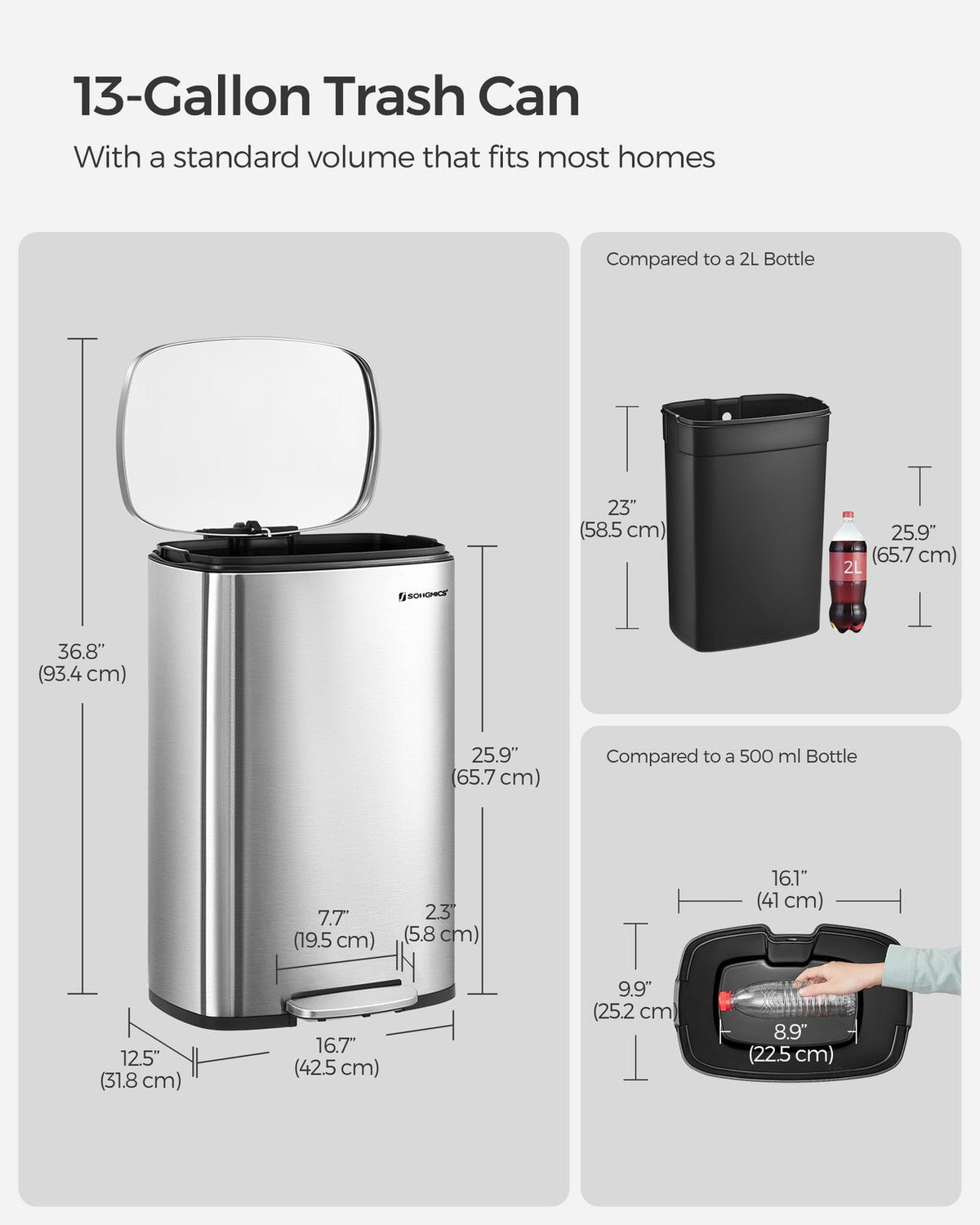 Kitchen Bin - Steel Bin and Plastic Inner Bucket