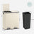 Cream Colour Step-Open Waste Bins - Steel Bin and Plastic Inner Bucket - Cloud