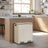 Cream Colour Step-Open Waste Bins - Steel Bin and Plastic Inner Bucket - Cloud