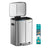 Steel Step-Open Trash Can - Steel Bin and Plastic - Silver