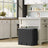 Triple Trash Can - Steel and PP Plastic Inner Bucket - Black