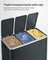 Kitchen Rubbish Bin - Steel and PP Plastic Inner Bucket - Smoky
