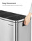 3 Compartments Dustbin - Stainless Steel and Plastic Inner Bucket - Silver