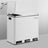 Triple Trash Can - Steel and Plastic Inner Bucket - White