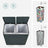 Double Trash Can - Steel Bin and Plastic Inner Bucket - Greenish-gray