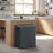Double Trash Can - Steel Bin and Plastic Inner Bucket - Greenish-gray