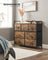 Chest of Drawers 7 Fabric Drawers - Wood Top and Steel - Rustic Brown and Ink Black - with Handles
