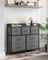 Chest of Drawers, 7 Drawers, Grey - Wood Top and Steel - Slate Grey