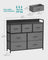 Chest of Drawers, 7 Drawers, Grey - Wood Top and Steel - Slate Grey