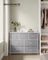 Chest of 7 Drawers - Wood Top and Steel - Dove Grey and Cloud White