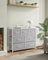 Chest of 7 Drawers - Wood Top and Steel - Dove Grey and Cloud White