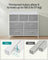 Chest of 7 Drawers - Wood Top and Steel - Dove Grey and Cloud White
