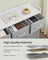 Chest of 7 Drawers - Wood Top and Steel - Dove Grey and Cloud White