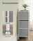 Chest of 7 Drawers - Wood Top and Steel - Dove Grey and Cloud White