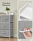 Chest of 7 Drawers - Wood Top and Steel - Dove Grey and Cloud White
