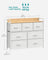 Chest of Drawers, 7 Drawers - Wood and Steel - White and Beige