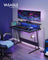 Gaming Desk - Wood and Steel - Ebony Black - with LED Lights