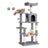 Grey Cat Condo - Wood and Plush Fabric - Light Grey