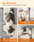 Grey Cat Condo - Wood and Plush Fabric - Light Grey