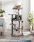 Grey Cat Condo - Wood and Plush Fabric - Light Grey