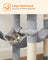 Grey Cat Condo - Wood and Plush Fabric - Light Grey
