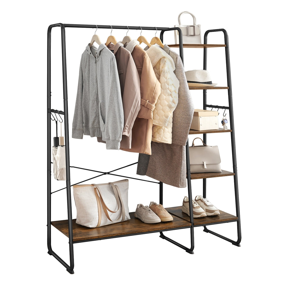 Clothes Rail - Wood Wood and steel - Vintage Brown-black