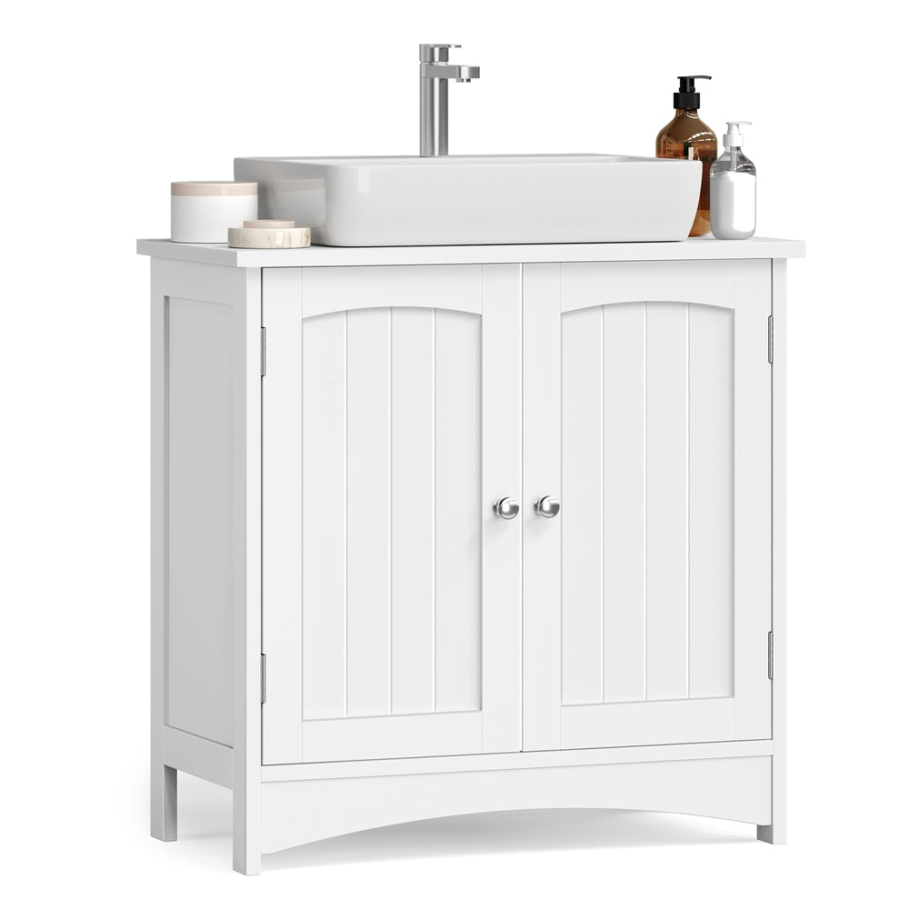 Under Sink Bathroom Cabinet - MDF - Cloud White - with 2 Doors