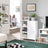 Bathroom Storage Cabinet - Wood - Matte White - Scandinavian Design with Louvred Door and Adjustable Shelf