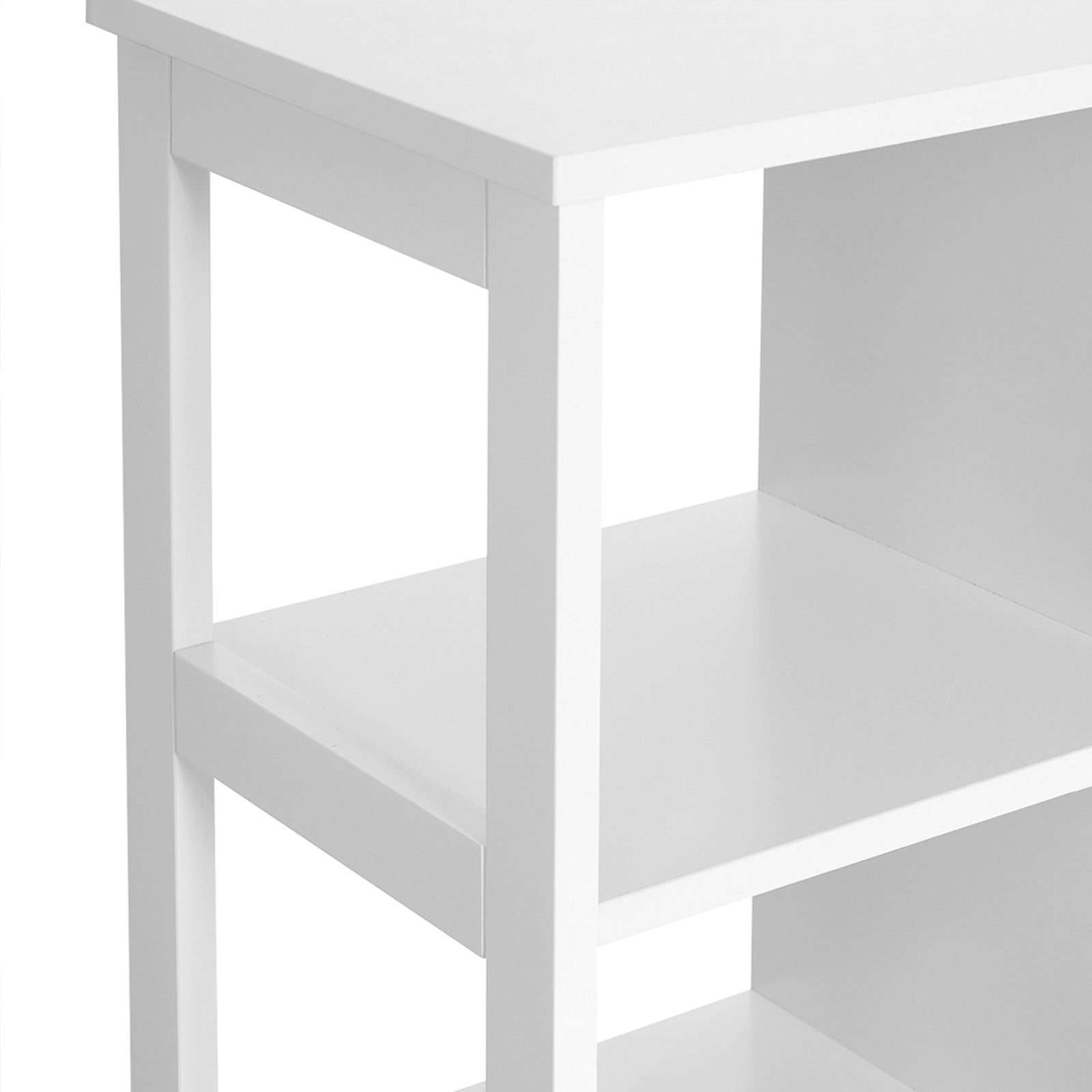 Bathroom Storage Cabinet - Wood - Matte White - Scandinavian Design with Louvred Door and Adjustable Shelf