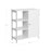 Bathroom Storage Cabinet - Wood - Matte White - Scandinavian Design with Louvred Door and Adjustable Shelf
