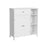 Bathroom Cabinet - Wood - Matte White - Adjustable Shelves and Drawer Storage